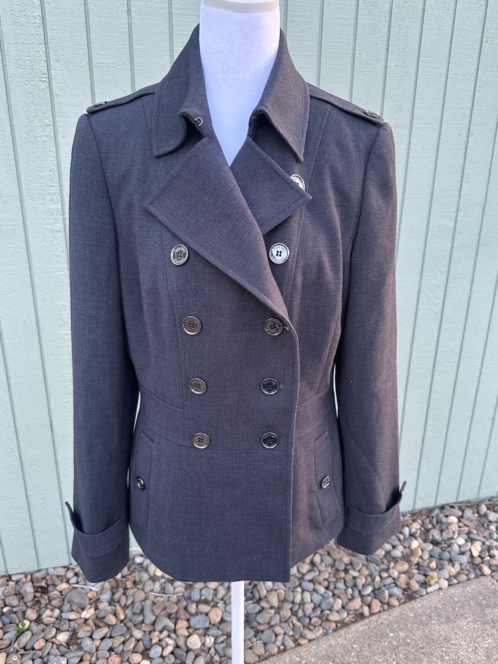 Calvin Klein Women's Charcoal Gray Double-Breasted Jacket